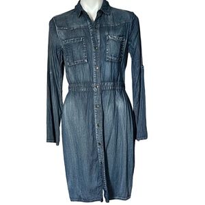 Chambray Denim Shirt Dress with Cinch Waist from New York & Company